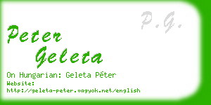 peter geleta business card